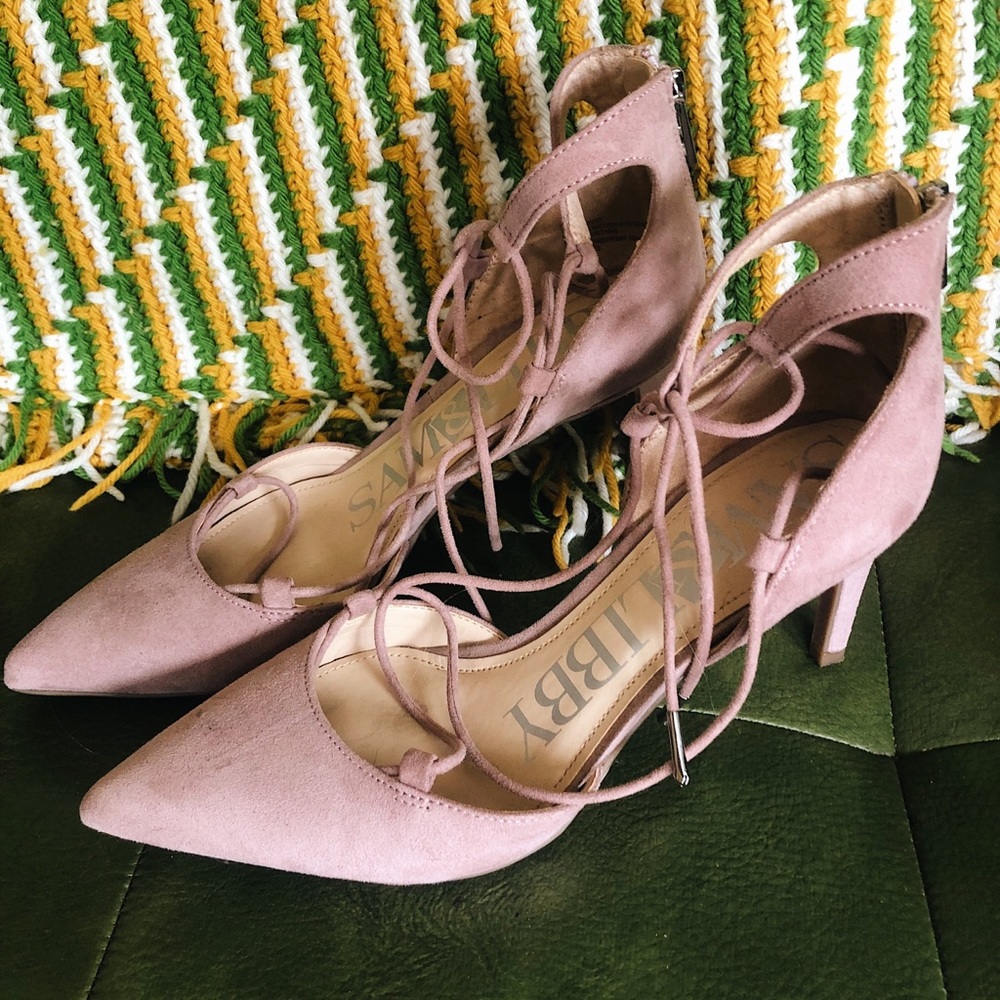Rose Lace Up Heels